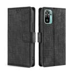 For Xiaomi Poco M5s 4G/Redmi Note 11 SE India Skin Feel Crocodile Magnetic Clasp Leather Phone Case(Black)