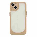 For iPhone 14 Pro Max Clear Acrylic Soft TPU Phone Case(Khaki)