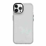 For iPhone 13 Pro Clear Acrylic Soft TPU Phone Case with Metal Button(White)