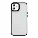 For iPhone 12 Clear Acrylic Soft TPU Phone Case with Metal Button(Black)