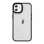 For iPhone 11 Clear Acrylic Soft TPU Phone Case with Metal Button(Black)