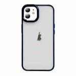 For iPhone 11 Clear Acrylic Soft TPU Phone Case with Metal Button(Blue)
