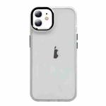 For iPhone 11 Clear Acrylic Soft TPU Phone Case with Metal Button(White)