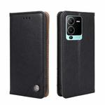 For vivo V25 Pro 5G Non-Magnetic Retro Texture Flip Leather Phone Case(Black)