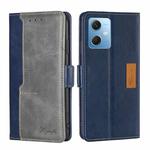 For Xiaomi Redmi Note 12 China Contrast Color Side Buckle Leather Phone Case(Blue + Grey)