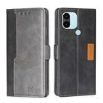 For Xiaomi Redmi A1+ 4G Contrast Color Side Buckle Leather Phone Case(Black + Grey)