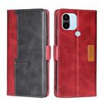 For Xiaomi Redmi A1+ 4G Contrast Color Side Buckle Leather Phone Case(Red + Black)