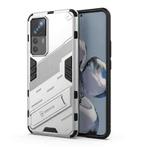 For Xiaomi 12T/12T Pro/Redmi K50 Ultra Punk Armor 2 in 1 PC + TPU Phone Case with Invisible Holder(White)