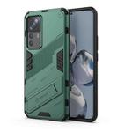 For Xiaomi 12T/12T Pro/Redmi K50 Ultra Punk Armor 2 in 1 PC + TPU Phone Case with Invisible Holder(Green)