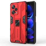 For Xiaomi Redmi Note 12 Pro+ China Supersonic PC + TPU Shock-proof Protective Case with Holder(Red)