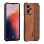 For OPPO K10x 5G AZNS 3D Embossed Skin Feel Phone Case(Brown)