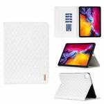 For iPad Pro 11 2022 / 2021 / 2020 Elegant Rhombic Texture Horizontal Flip Leather Tablet Case(White)