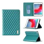 For iPad mini 5 / 4 / 3 / 2 / 1 Elegant Rhombic Texture Horizontal Flip Leather Tablet Case(Green)