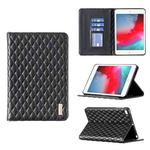 For iPad mini 5 / 4 / 3 / 2 / 1 Elegant Rhombic Texture Horizontal Flip Leather Tablet Case(Black)
