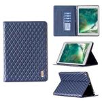 For iPad 8 / 7 / 6 / 5 9.7 inch Elegant Rhombic Texture Horizontal Flip Leather Tablet Case(Blue)