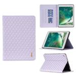 For iPad 8 / 7 / 6 / 5 9.7 inch Elegant Rhombic Texture Horizontal Flip Leather Tablet Case(Purple)