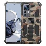 For Xiaomi 12T / 12T Pro / Redmi K50 Ultra Camouflage Armor Kickstand TPU + PC Magnetic Phone Case(Army Green)