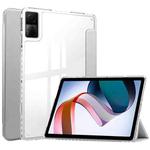 For Xiaomi Redmi Pad 10.6 3-Fold Clear Back Cover Leather Smart Tablet Case(Grey)