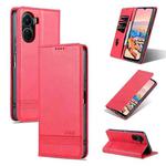 For vivo Y02s 4G/Y16 4G AZNS Magnetic Calf Texture Leather Phone Case(Red)