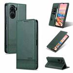 For vivo Y02s 4G/Y16 4G AZNS Magnetic Calf Texture Leather Phone Case(Dark Green)