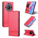 For Honor X40 AZNS Magnetic Calf Texture Leather Phone Case(Red)