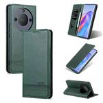 For Honor X40 AZNS Magnetic Calf Texture Leather Phone Case(Dark Green)