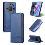 For Honor X40 AZNS Magnetic Calf Texture Leather Phone Case(Dark Blue)