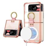 For Samsung Galaxy Z Flip3 5G GKK MagSafe Airbag Shockproof Phone Case with Ring Holder(Pink)