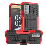 For Nokia G400 5G Tire Texture TPU + PC Phone Case with Holder(Red)