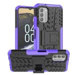 For Nokia G400 5G Tire Texture TPU + PC Phone Case with Holder(Purple)