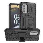 For Nokia G400 5G Tire Texture TPU + PC Phone Case with Holder(Black)