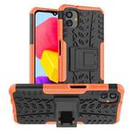 For Samsung Galaxy A04 / M13 5G Tire Texture TPU + PC Phone Case with Holder(Orange)