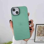 For iPhone 14 Pro Frosted Metal Lens Frame PC Phone Case(Green)