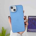 For iPhone 14 Pro Max Frosted Metal Lens Frame PC Phone Case(Blue)