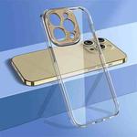 For iPhone 13 Pro Max wlons Crystal Clear Fine Hole Phone Case(Gold)