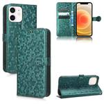 For iPhone 12 mini Honeycomb Dot Texture Leather Phone Case(Green)