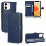 For iPhone 12 / 12 Pro Honeycomb Dot Texture Leather Phone Case(Blue)