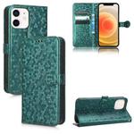 For iPhone 12 / 12 Pro Honeycomb Dot Texture Leather Phone Case(Green)