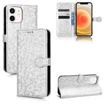 For iPhone 12 / 12 Pro Honeycomb Dot Texture Leather Phone Case(Silver)