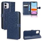 For iPhone 11 Honeycomb Dot Texture Leather Phone Case(Blue)