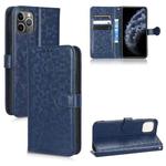 For iPhone 11 Pro Max Honeycomb Dot Texture Leather Phone Case(Blue)