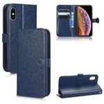 For iPhone XS Max Honeycomb Dot Texture Leather Phone Case(Blue)