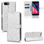 For iPhone 7 Plus / 8 Plus Honeycomb Dot Texture Leather Phone Case(Silver)