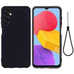 For Samsung Galaxy F13 4G Solid Color Liquid Silicone Shockproof Full Coverage Phone Case(Black)