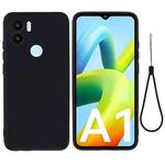 For Xiaomi Redmi A1+ / A2+ / Poco C50 Solid Color Liquid Silicone Shockproof Full Coverage Phone Case(Black)