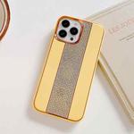 For iPhone 14 Electroplating Diamond Protective Phone Case(Yellow)