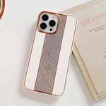 For iPhone 14 Plus Electroplating Diamond Protective Phone Case(White)