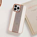 For iPhone 12 Pro Electroplating Diamond Protective Phone Case(White)