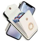 For iPhone XR Ring Holder RFID Card Slot Phone Case(Beige)