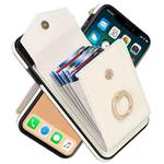 For iPhone XS Max Ring Holder RFID Card Slot Phone Case(Beige)